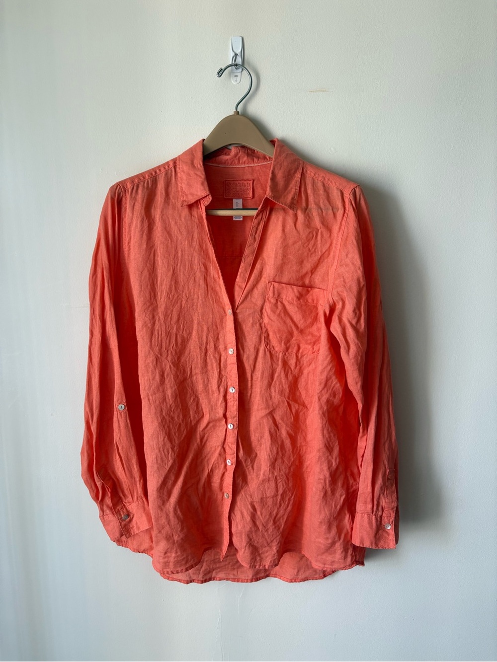 Sigrid Olsen Coral Button Up- 100% Linen